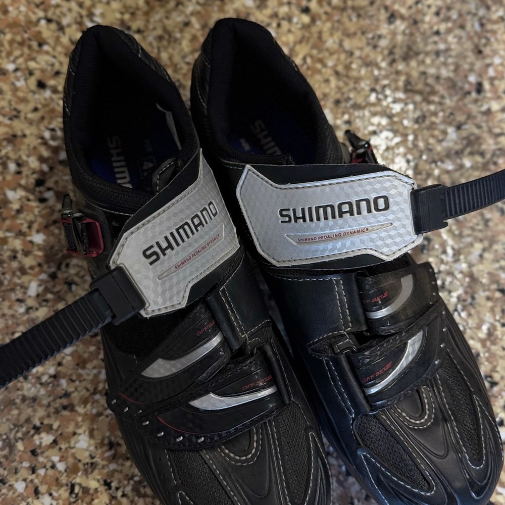 Shimano Black and Silver Cycling Shoes